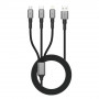Tech-Protect UltraBoost DNA 3 viename kabelis USB-A į Lightning / USB-C / Micro-USB, 3 A, 120 cm, plieno pilkas