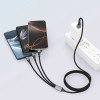 Tech-Protect UltraBoost DNA 3 viename kabelis USB-A į Lightning / USB-C / Micro-USB, 3 A, 120 cm, plieno pilkas