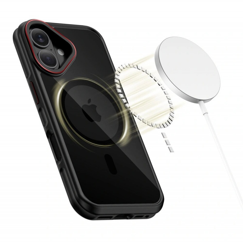 Tech-Protect MagHybrid MagSafe dėklas Apple iPhone 17, juodas/raudonas