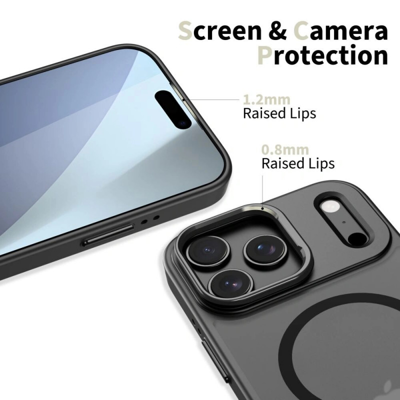 Tech-Protect Magstand MagSafe dėklas Apple iPhone 17 Pro, matinė juoda spalva