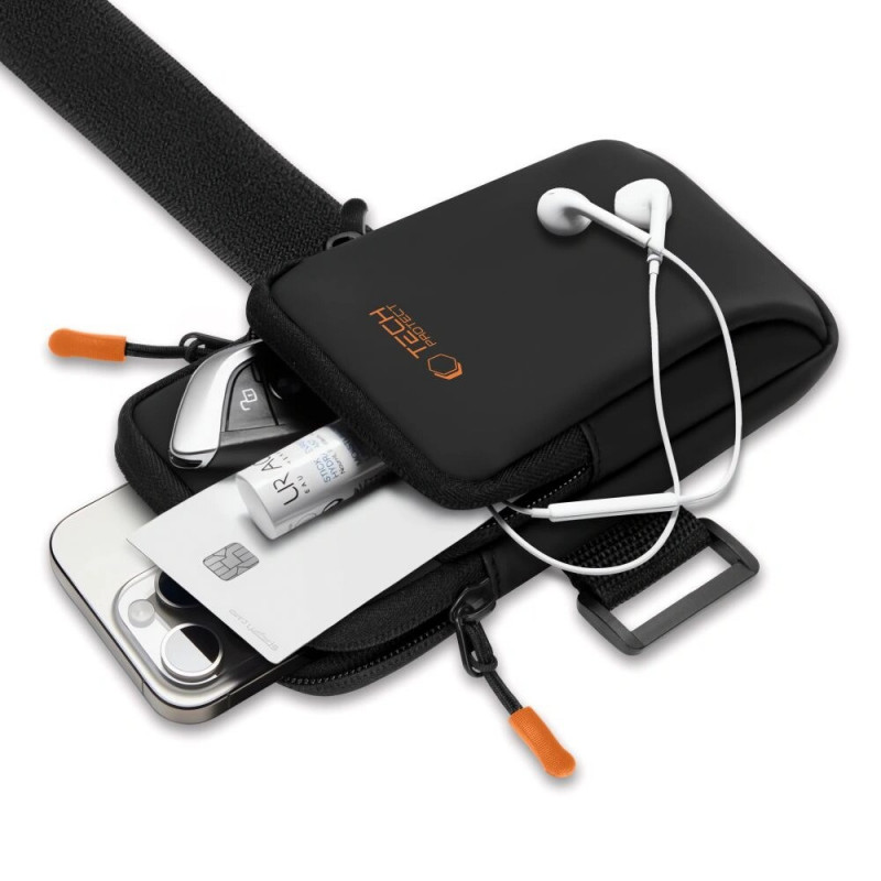 Tech-Protect M7 universali sportinė rankos juosta (dėklas), juoda/oranžinė