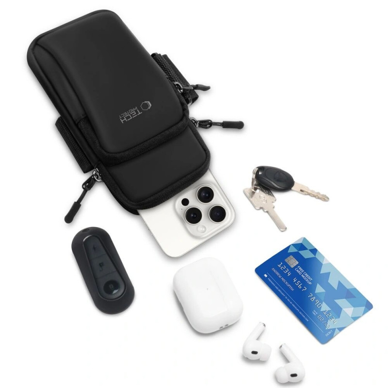 Tech-Protect M7 universali sportinė rankos juosta (dėklas), juoda/juoda