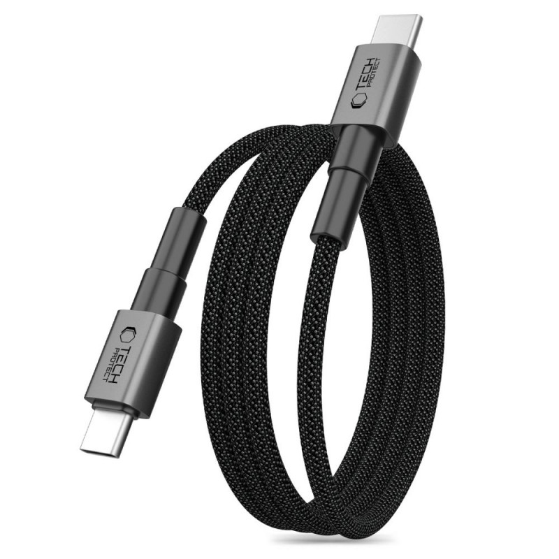Tech-Protect Ultraboost DNA MagTwist USB-C kabelis PD 100W / 5A, 200 cm, geležies pilkos spalvos