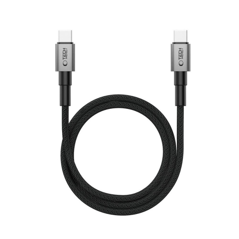 Tech-Protect Ultraboost DNA MagTwist USB-C kabelis PD 100W / 5A, 200 cm, geležies pilkos spalvos