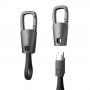 Tech-Protect Ultraboost DNA USB-C / USB-C kabelis raktų pakabuku PD 60W / 3A, 17 cm, geležies pilkos spalvos
