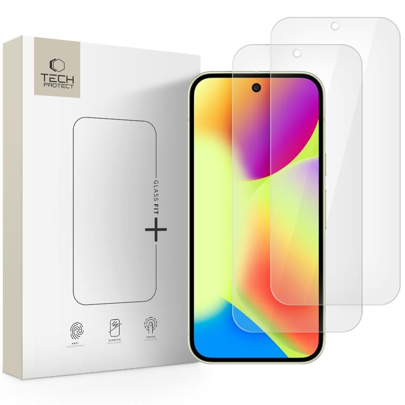 Tech-Protect Glass Fit+ grūdintas stiklas Google Pixel 9 / 9 Pro / 10 / 10 Pro / 11 / 11 Pro, skaidrus (2 vnt.)