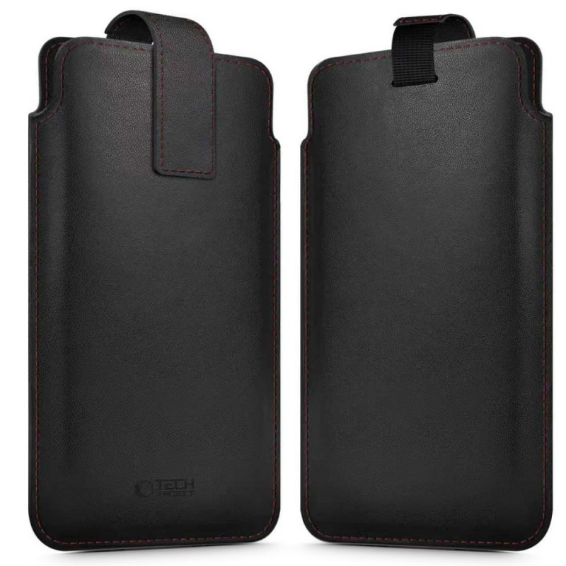 Tech-Protect SM65 universali telefono įmautė, 6,0-6,9 colio, ekologinė oda, juoda ir raudona