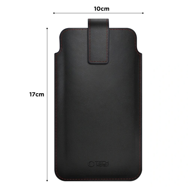 Tech-Protect SM65 universali telefono įmautė, 6,0-6,9 colio, ekologinė oda, juoda ir raudona