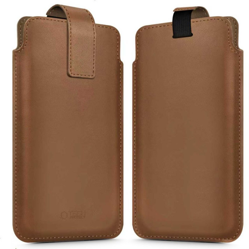 Tech-Protect SM65 universali telefono įmautė, 6,0-6,9 colio, ekologinė oda, ruda