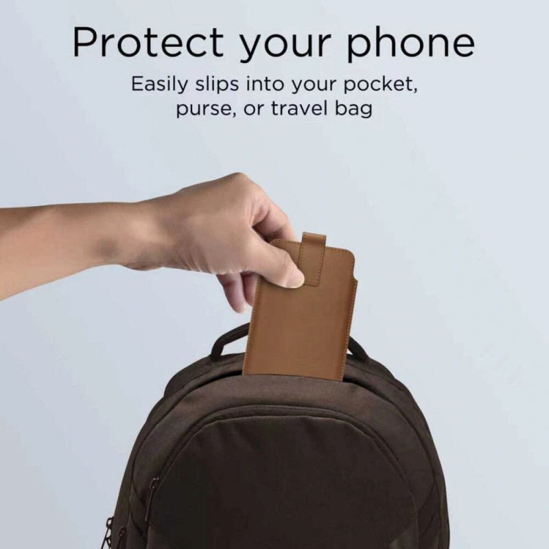 Tech-Protect SM65 universali telefono įmautė, 6,0-6,9 colio, ekologinė oda, ruda