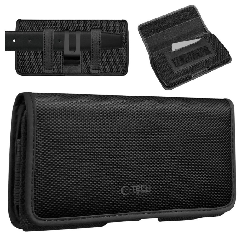 Tech-Protect SM90 universalus telefono dėklas ant diržo, 5,8-6,8 colio, nailonas, juodas