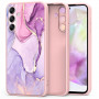 Tech-Protect Icon silikoninis dėklas Samsung Galaxy S25 FE, marmurinis, rožinis