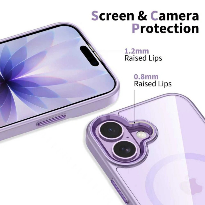 Tech-Protect MagMat MagSafe dėklas Apple iPhone 17, levandų/skaidrus