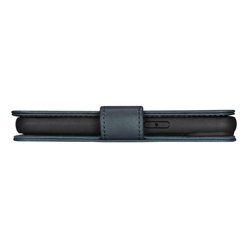iCarer Oil Wax Wallet Case 2in1 odinis atverčiamas dėklas, skirtas iPhone 14 Plus, Anti-RFID, mėlynas (WMI14220723-BU)