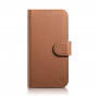 iCarer Wallet Case 2in1 odinis atverčiamas dėklas, skirtas iPhone 14 Plus, Anti-RFID, rudas (WMI14220727-BN)