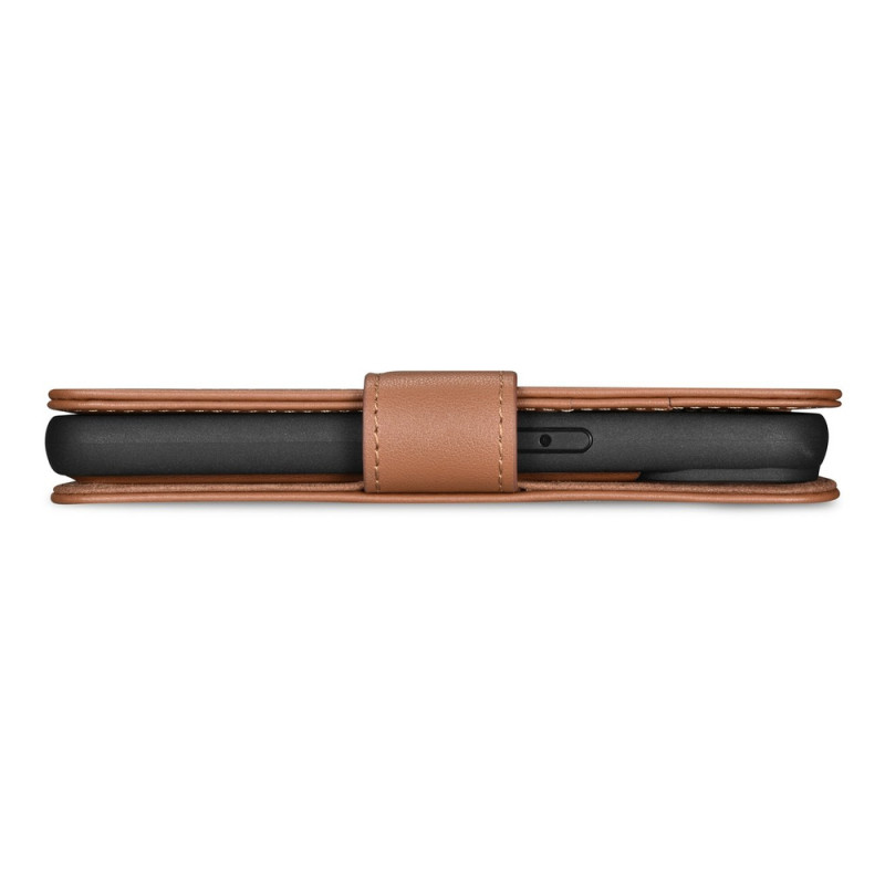 iCarer Wallet Case 2in1 odinis atverčiamas dėklas, skirtas iPhone 14 Plus, Anti-RFID, rudas (WMI14220727-BN)