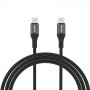 Dudao L3CC USB-C – USB-C kabelis, 60 W, 1,2 m, pintas, juodas