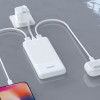 Dudao K10 10000 mAh išorinė baterija, 2 x USB-A, 2,4 A, balta
