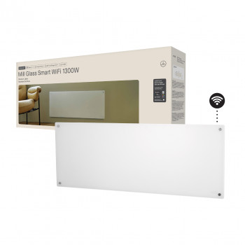 Mill Glass Smart WiFi plokštelinis šildytuvas Gen. 4 GL1300WIFI4, 1300 W, baltas