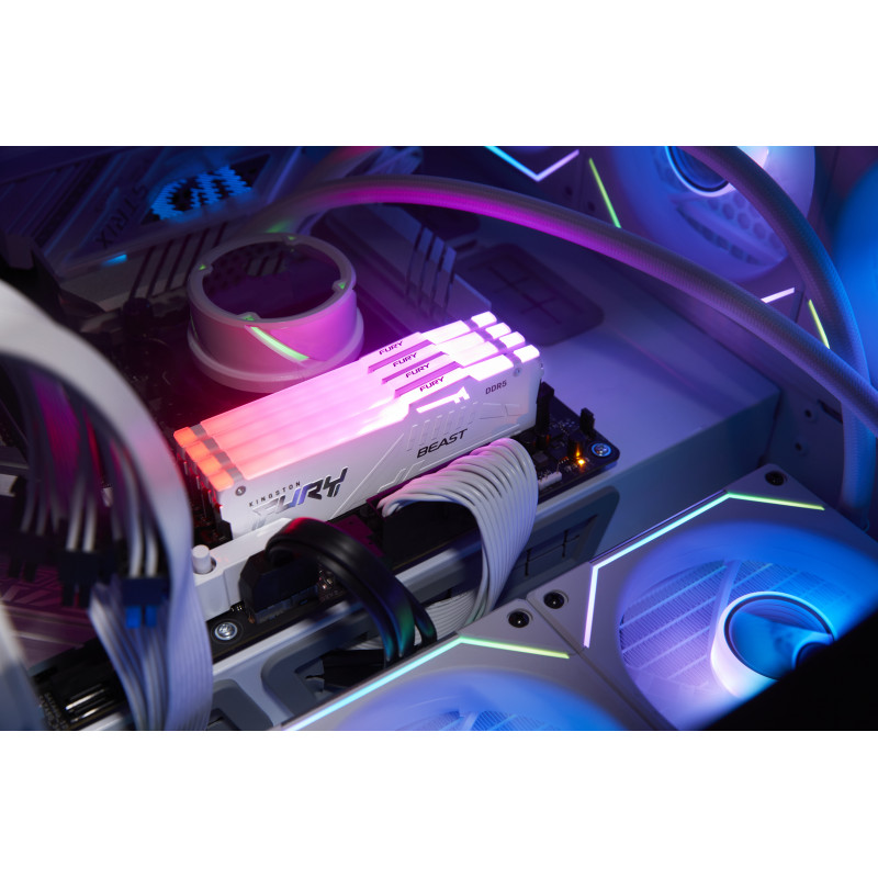 Kingston FURY Beast 16 GB DDR5-5600 CL40 DIMM atminties modulis, RGB, baltas, KF556C40BWA-16