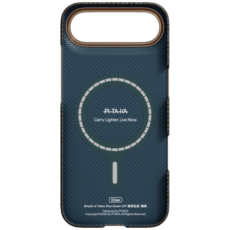 PITAKA Edge Case Breath of Veins dėklas Apple iPhone Air, dive green