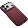PITAKA Edge Case Argyle MagSafe dėklas Apple iPhone 18 Pro / 17 Pro, bordo spalvos