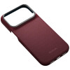 PITAKA Edge Case Argyle MagSafe dėklas Apple iPhone 18 Pro / 17 Pro, bordo spalvos