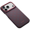 PITAKA Edge Case Argyle MagSafe dėklas Apple iPhone 18 Pro / 17 Pro, mėlynai raudonas