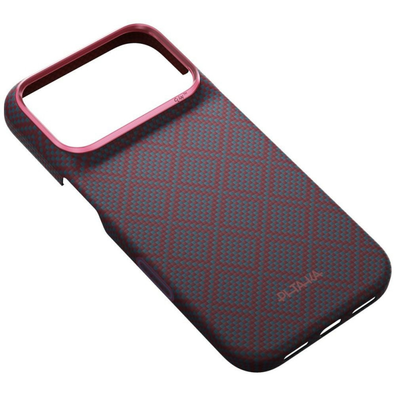 PITAKA Edge Case Argyle MagSafe dėklas Apple iPhone 18 Pro / 17 Pro, mėlynai raudonas