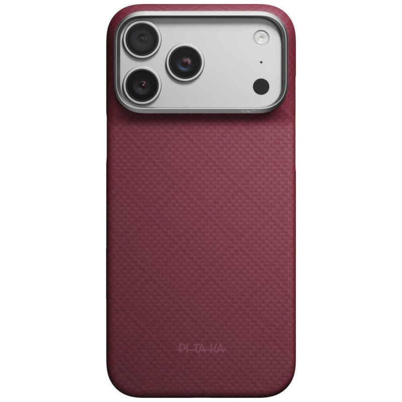 PITAKA Edge Case Argyle MagSafe dėklas Apple iPhone 18 Pro Max / 17 Pro Max, bordo spalvos