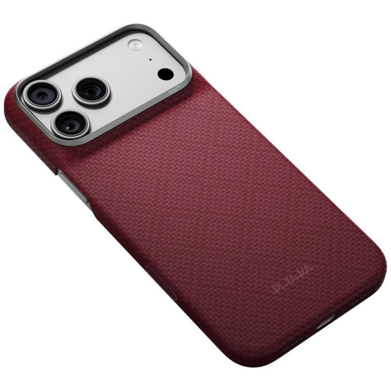 PITAKA Edge Case Argyle MagSafe dėklas Apple iPhone 18 Pro Max / 17 Pro Max, bordo spalvos