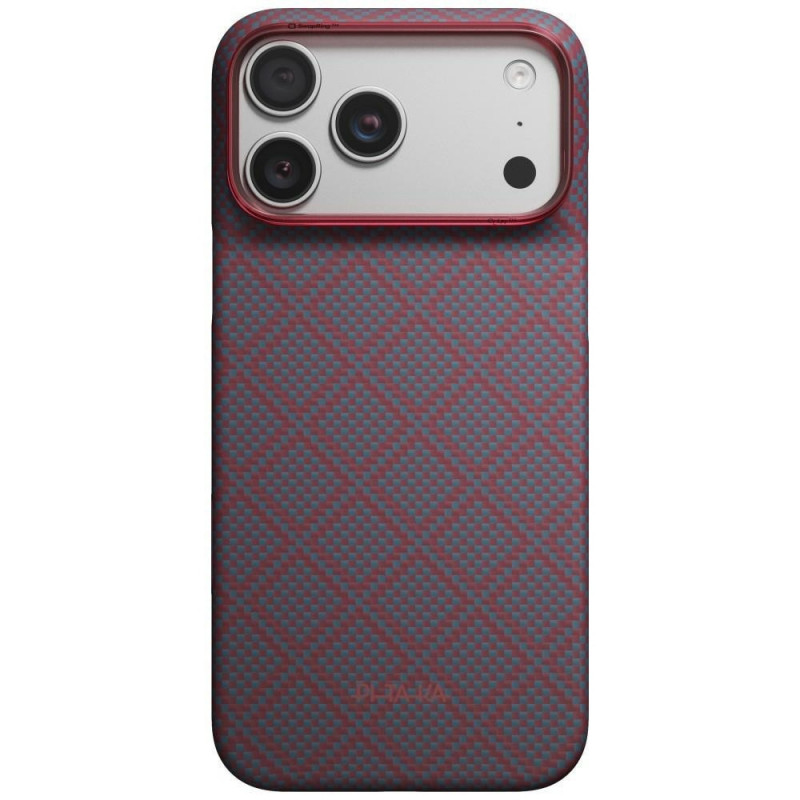PITAKA Edge Case Argyle MagSafe dėklas Apple iPhone 18 Pro Max / 17 Pro Max, mėlynai raudonas