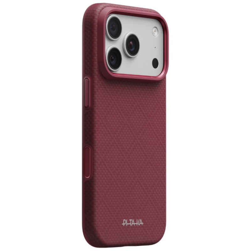 PITAKA Summa Case dėklas Apple iPhone 18 Pro / 17 Pro, bordo spalvos