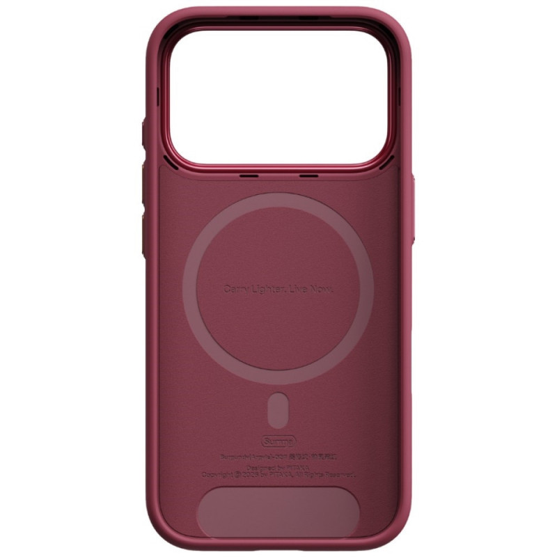 PITAKA Summa Case dėklas Apple iPhone 18 Pro / 17 Pro, bordo spalvos