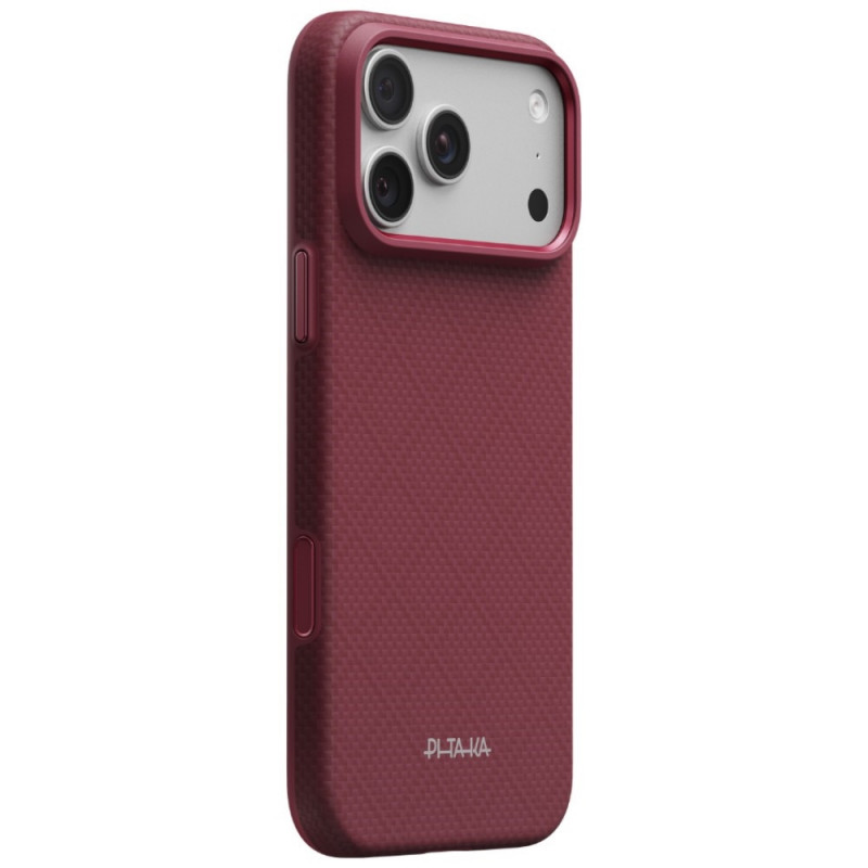 PITAKA Summa Case dėklas Apple iPhone 18 Pro Max / 17 Pro Max, bordo spalvos