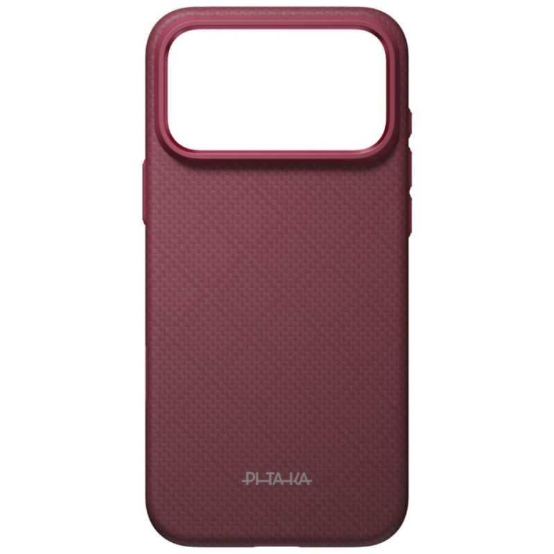 PITAKA Summa Case dėklas Apple iPhone 18 Pro Max / 17 Pro Max, bordo spalvos