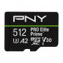 PNY PRO Elite Prime microSDXC atminties kortelė 512 GB, UHS-I, Class 10, U3, V30, P-SDU512V32200PEP-GE