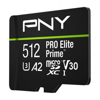 PNY PRO Elite Prime microSDXC atminties kortelė 512 GB, UHS-I, Class 10, U3, V30, P-SDU512V32200PEP-GE