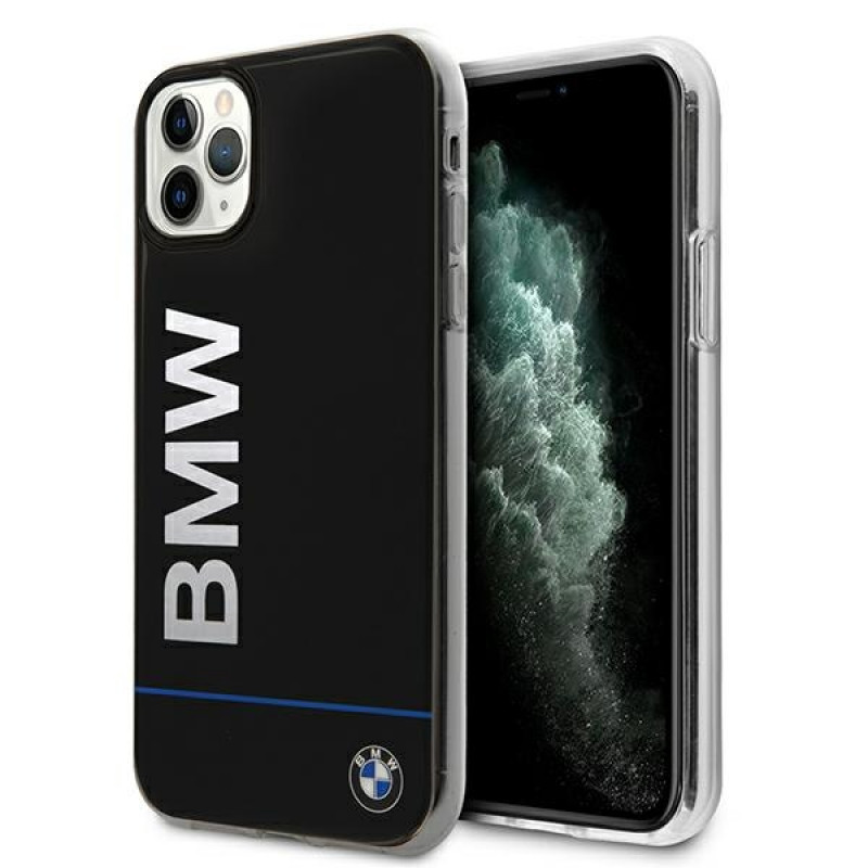 BMW BMHCN65PCUBBK Apple iPhone 11 Pro Max kietasis dėklas Signature Printed Logo, juodas