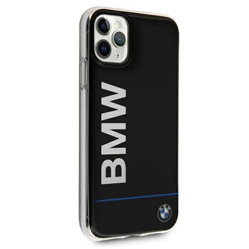BMW BMHCN65PCUBBK Apple iPhone 11 Pro Max kietasis dėklas Signature Printed Logo, juodas