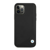 BMW BMHCP12LRCDPK Apple iPhone 12 Pro Max kietasis dėklas Leather Deboss, juodas