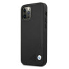 BMW BMHCP12MRCDPK Apple iPhone 12 / 12 Pro kietasis dėklas Leather Deboss, juodas