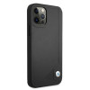 BMW BMHCP12MRCDPK Apple iPhone 12 / 12 Pro kietasis dėklas Leather Deboss, juodas