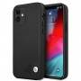 BMW BMHCP12SRCDPK Apple iPhone 12 mini kietasis dėklas Leather Deboss, juodas