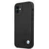 BMW BMHCP12SRCDPK Apple iPhone 12 mini kietasis dėklas Leather Deboss, juodas