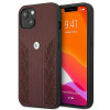 BMW BMHCP13MRSPPR Apple iPhone 13 dėklas Leather Curve Perforate, raudonas