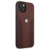 BMW BMHCP13MRSPPR Apple iPhone 13 dėklas Leather Curve Perforate, raudonas