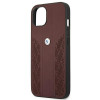 BMW BMHCP13MRSPPR Apple iPhone 13 dėklas Leather Curve Perforate, raudonas