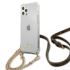 Guess GUHCP12MKC4GSGO Apple iPhone 12 / 12 Pro kietasis dėklas 4G Gold Chain, permatomas