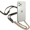 Guess GUHCP12MKC4GSGO Apple iPhone 12 / 12 Pro kietasis dėklas 4G Gold Chain, permatomas